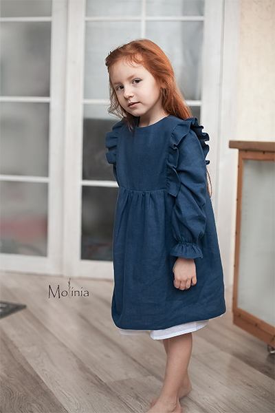 Платье «Амелия» в темно-синем цвете